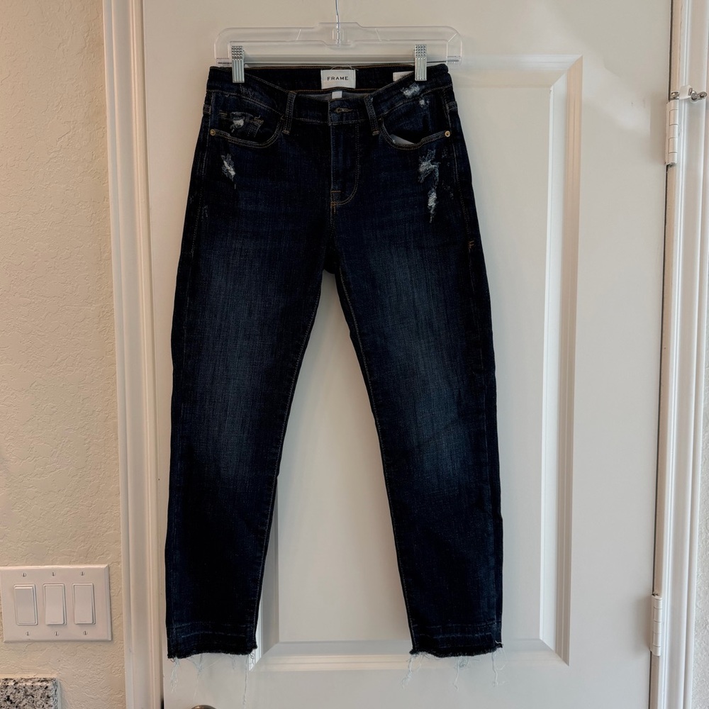 Frame Denim Women's Dark Blue Cropped Jeans